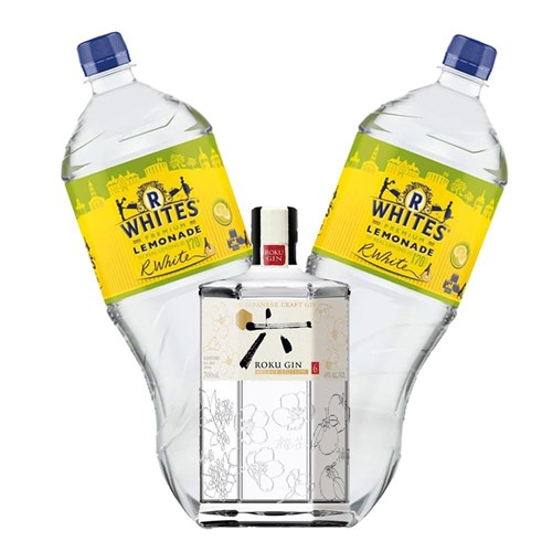 Roku Japanese Premium Craft Gin 70 cl with R Whites Premium Lemonade Mixer